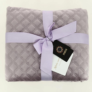 Покрывало 240x260см DeNASTIA Геометрия велюр сиреневый полиэстер U000271 000000000001203750