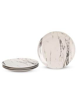 Набор столовой посуды 16 предметов FARFORELLE Marble (обеденая 23см-4шт/десертная 18см-4шт/салатник 18см-4шт/кружка 300мл-4шт) фарфор 000000000001229494