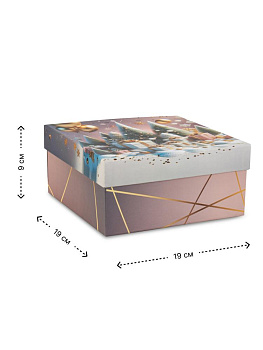 Коробка подарочная 19х19х9см РУТАУПАК НОВОГОДНИЙ МИКС прямоугольник 000000000001228409