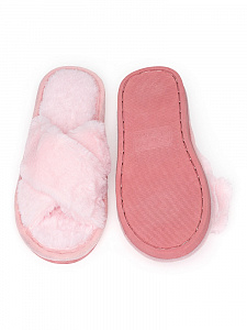 Туфли домашние-тапки р.38-39 LUCKY накрест розовый искусственный мех полиэстер 000000000001204939