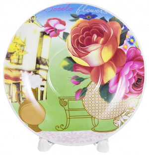 Пара чайная 220мл/блюдце OLAFF Ваза с цветами Флора подарочная упаковка фарфор 000000000001197811