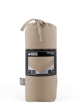 Проcтыня натяжная DE'NASTIA БЯЗЬ 90x200+25см 100%Хлопок бежевый C010729 000000000001192957