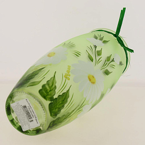 Ваза стеклянная бочка 23,5 см,Ручной рисунок по тонированной вазе 7735/230/rze003 000000000001191058