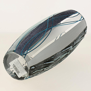 Ваза стеклянная с ручным рисунком, дизайн Danuta Kotova, бочка высотой 26 см, пескоструйное матирование. 7736/250/sh112/1 000000000001191017