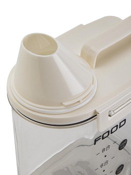Контейнер для сыпучих продуктов/для кормов с дозатором 1л белый пластик_ST 000000000001228756