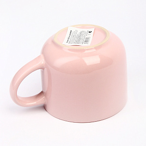 Кружка 400мл розовый глазурованная керамика CS041-3PINK 000000000001213884