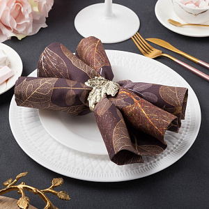 Набор салфеток Gold Leaf 46х46см 4шт 100%хл саржа 190гр/м2 4816558 000000000001200864