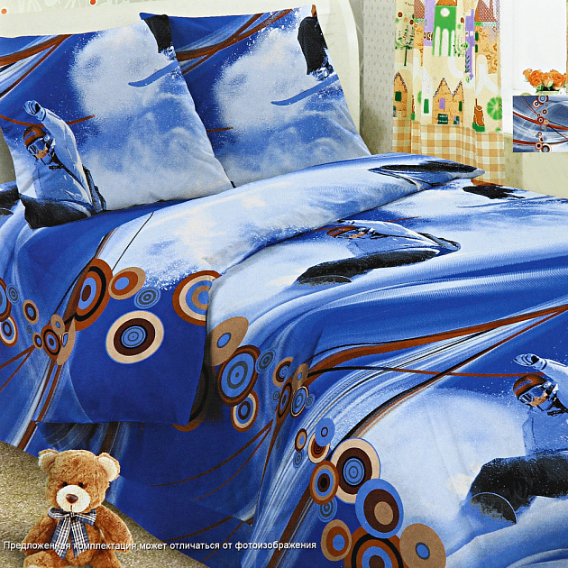 Комплект постельного белья 1,5-спальный DRIVE Сноуборд 100%хлопок поплин 110гр/м рисунок 1635 000000000001169658