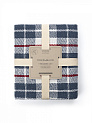 Покрывало 150x200см DE'NASTIA клетка синий/белый хлопок 000000000001229646