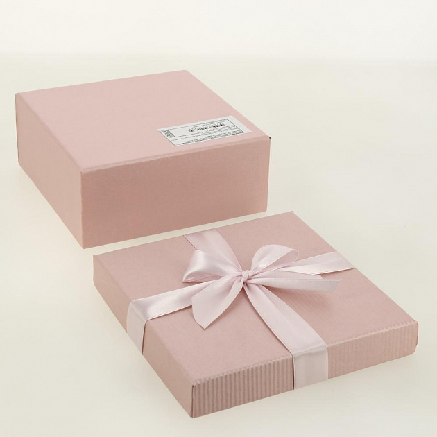 Коробка подарочная с бантом 170x170x70мм розовый квадрат бумага микровельвет/лента розовая 3055 Д10103К.148.3 000000000001205114