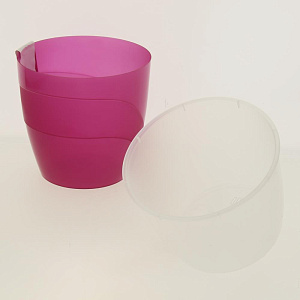 Кашпо/вставка Грация 1,2л  D13 H13 прозрачная фуксия 000000000001185599