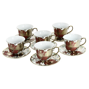 Чайный набор Золотой цветок Matissa, 220мл, 12 предметов 000000000001126480