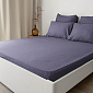 Проcтыня на резинке 180х200+25см DE'NASTIA сиреневый страйп-сатин 1см хлопок 100%