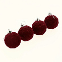 Новогоднее подвесное украшение Шары уют бордо бархат из полистирола 4шт 6x6x6см 81915 000000000001201812