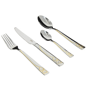 Набор столовых приборов Lara, нержавеющая сталь, 24 предмета 000000000001163475