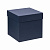 Коробка подарочная 150x150x150мм РУТАУПАК тиснение ЛЕН синий картон 000000000001222372