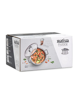 Кастрюля с крышкой 3,5л MATISSA черный нержавеющая сталь/силикон/стекло 000000000001227368