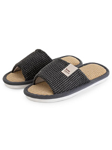 Тапочки домашние 42-43 мужские открытые серый полиэстер/ПВХ 000000000001228879