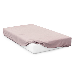 Простыня на резинке 90х200х25см СОФТИ с бурлетами 25см упаковка-ролик розовая поплин хлопок 100% 000000000001212018