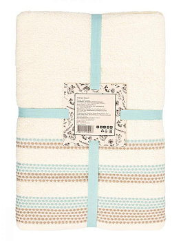 Набор махровых полотенец 2 шт 70x140см LUCKY голубой/молочный хлопок 100% 000000000001216094