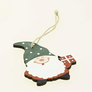 Декоративное украшение Санта 7х9,5см MANDARIN дерево 000000000001209317