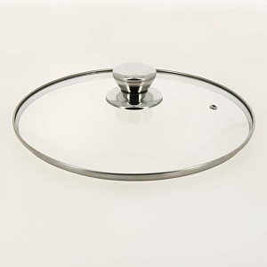 Крышка 30см TIMA круглая НЖС ручка металлический обод стекло 000000000001200711