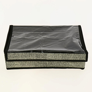 Кофр с ПВХ вставками 35х23х10см ПОСУДА ЦЕНТР темно-бежевый 000000000001187224