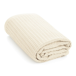 Полотенце вафельное 90x150см DE'NASTIA для бани/сауны молочный хлопок 100% 000000000001219811