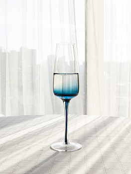 Бокал для шампанского 230мл DE'NASTIA Gravity синий стекло 000000000001228680