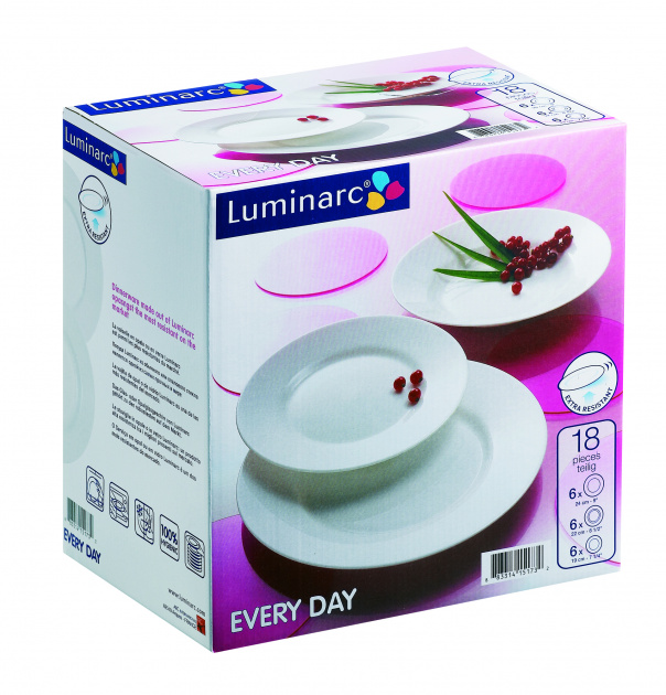 EVERYDAY Набор столовой посуды 18 предметов LUMINARC стекло 000000000001213845