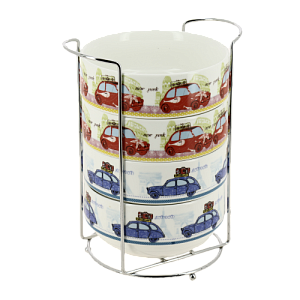 Набор салатников  5пр. (фрф, 4 салатника 600мл, металлическая подставка) 000000000001158086