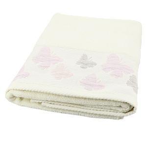 Полотенце 70х130см Dina Me бордюр бабочки молочное 100% хлопок 000000000001208686