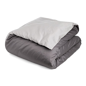 Пододеяльник 175x210см DE'NASTIA NEW сатин 2х-сторонний светло-серый/серый хлопок 000000000001215772