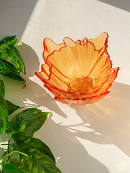 Ваза-конфетница 14см EFE GLASS Цветок прозрачный золото стекло 000000000001213530