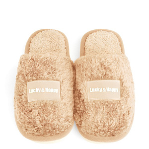 Туфли домашние-тапки р.40-41 LUCKY молочный шерпа полиэстер 000000000001214563