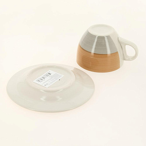 Пара чайная 250мл/блюдце ELRINGTON АЭРОГРАФ Оранж керамика 000000000001205673