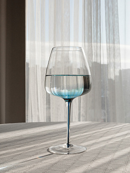 Бокал для вина 600мл DE'NASTIA Gravity синий стекло 000000000001228686