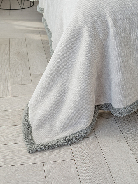 Плед 150x200см DE'NASTIA twinsoft светло-серый/темно-серый шенилл/шерпа полиэстер 000000000001229831