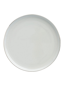 Тарелка обеденная 27см DE'NASTIA MOOD белая с золотистой каймой фарфор 000000000001218845