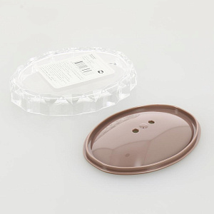 Мыльница DE'NASTIA граненая вишневая пластик 000000000001207113