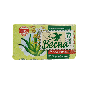 ВЕСНА Мыло твердое Ассорти Алоэ и овсяное молочко 90гр, 6089 000000000001194054