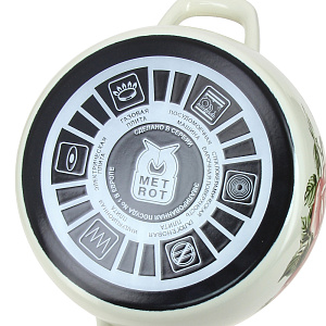 Кастрюля 3л Роза металлическая крышка 2370 000000000001067049