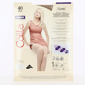 Колготки женские 40ден р2 CONTE Nuance Natural 88%полиамид 12%эластан 000000000001031298