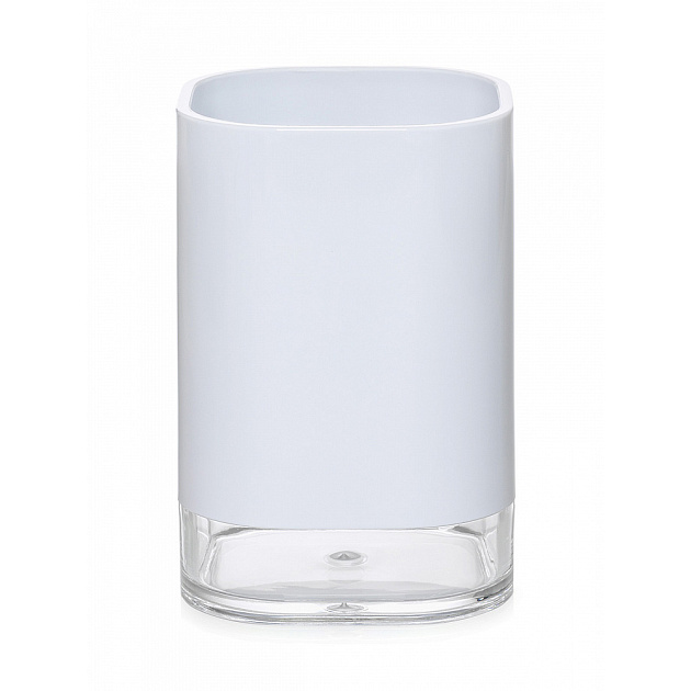 Стакан для зубных щеток7,7x11,3см DE'NASTIA STABLE W белый пластик/акрил 000000000001224734