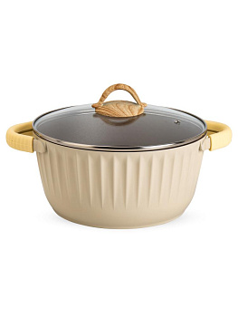 Набор посуды для приготовления 9 предметов (ковш 16см 1,4л/кастрюля 24см 4,6л/сковорода 20см, 24см/сковорода вок-28см/крышка 4шт) белый алюминий 000000000001229790