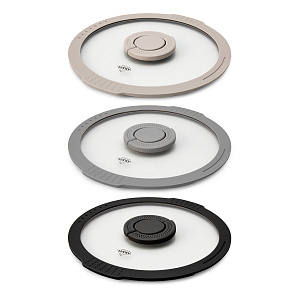 Крышка 28см с силиконовым ободком два слива стекло 000000000001217890