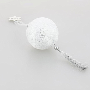 Декоративное украшение Шар с кисточкой 7см DARLENS серебро 000000000001209876