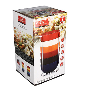 Набор салатников с подставкой Vabene, 14 см, керамика, 7 предметов 000000000001154837