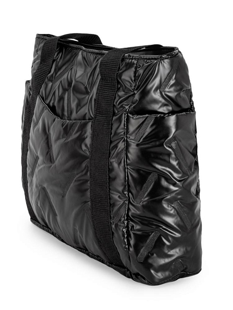 Сумка шоппер 35х11х29см стеганная с боковыми карманами черный полиэстер 000000000001229465