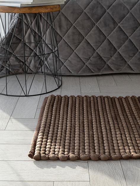 Коврик универсальный 50x80см DE'NASTIA велюр коричневый хлопок/полиэстер 000000000001230283